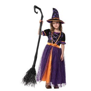 Purple/Orange LED Witch Halloween Costume - Size: Medium 8-10